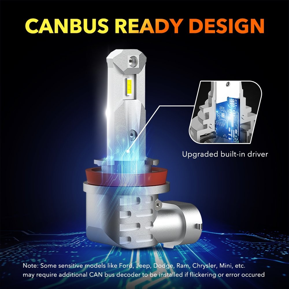 2/4/6X Combo2 H11 H8 LED Headlight Kit Super Bright Low Beam Bulb Canbus 6500K