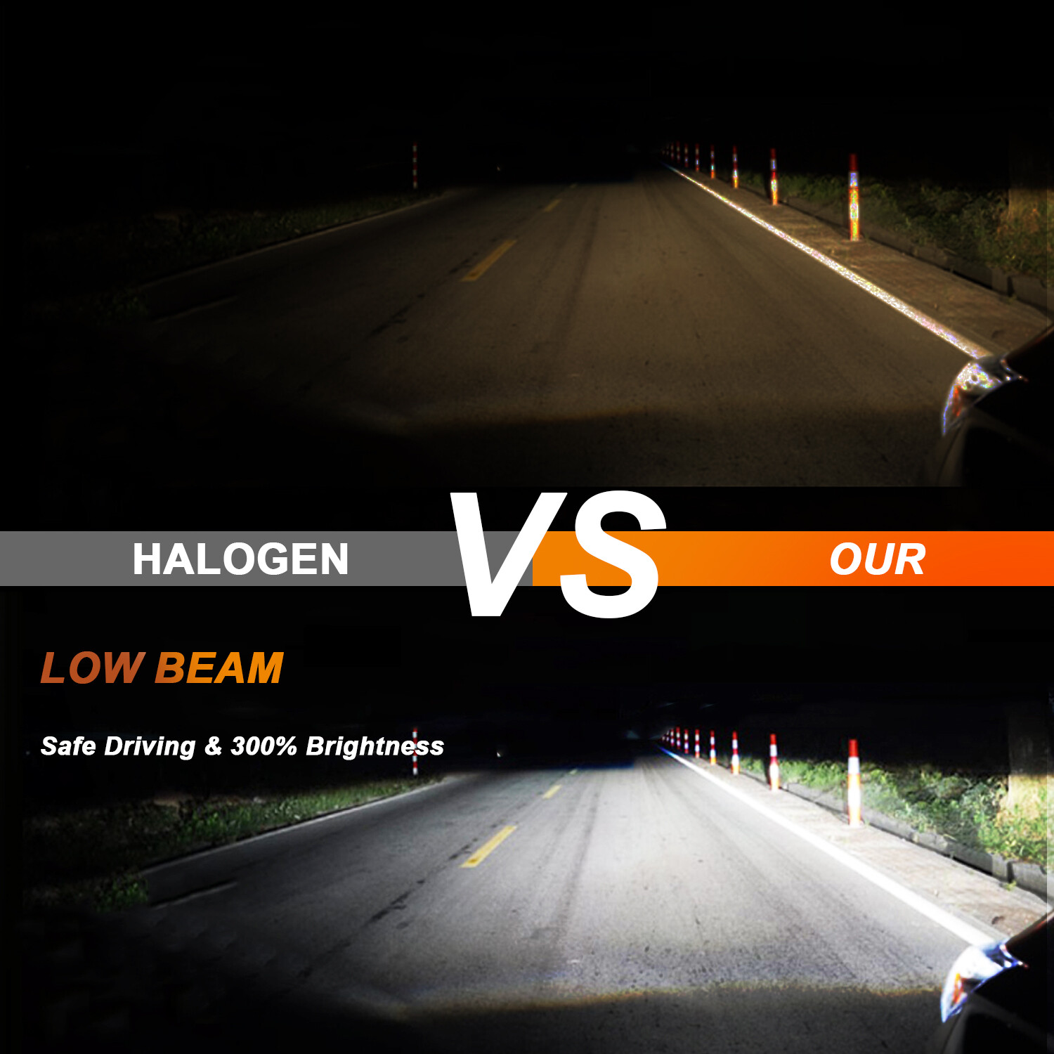 SHENKENUO H11 LED Headlight Kit Low Beam Bulbs Bright White 6500K Fanless Canbus