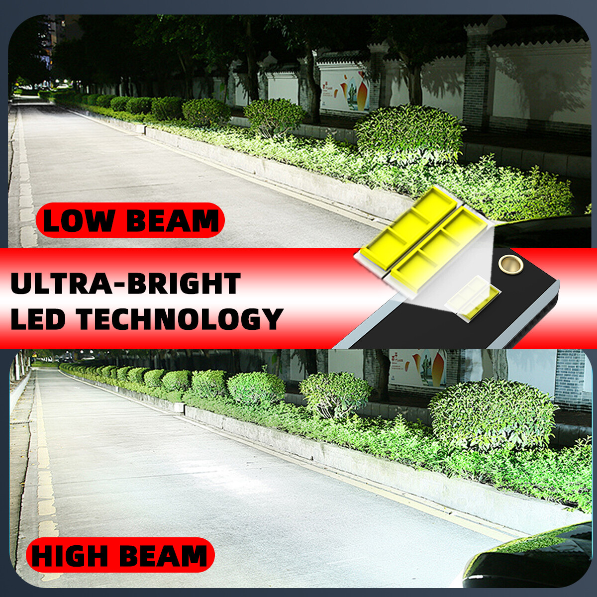 For Dodge Nitro 2007-2009 LED Headlight High/Low Fog Light Bulbs 6000k 4PCS