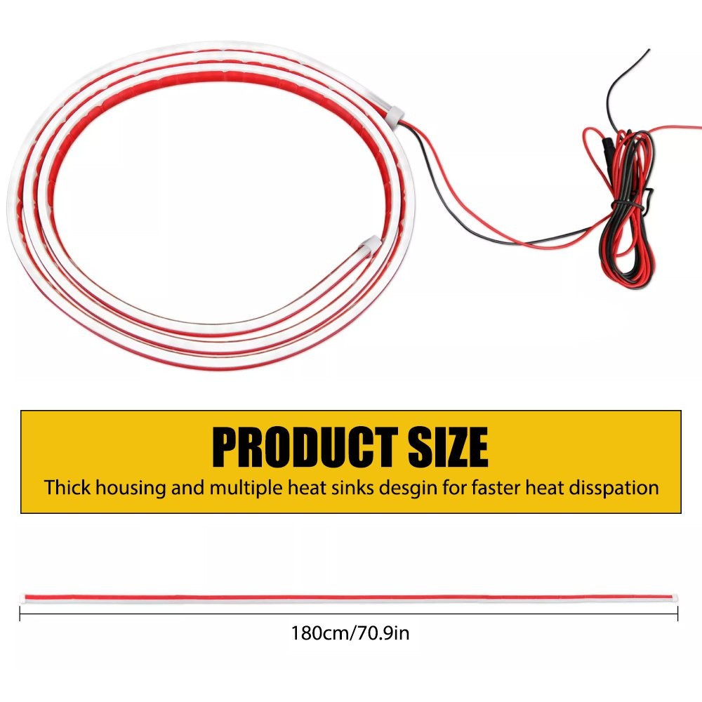 Fit SUV Truck Van Jeep 71“ Scan Start Up Dynamic Car LED Hood Strip Light DRL