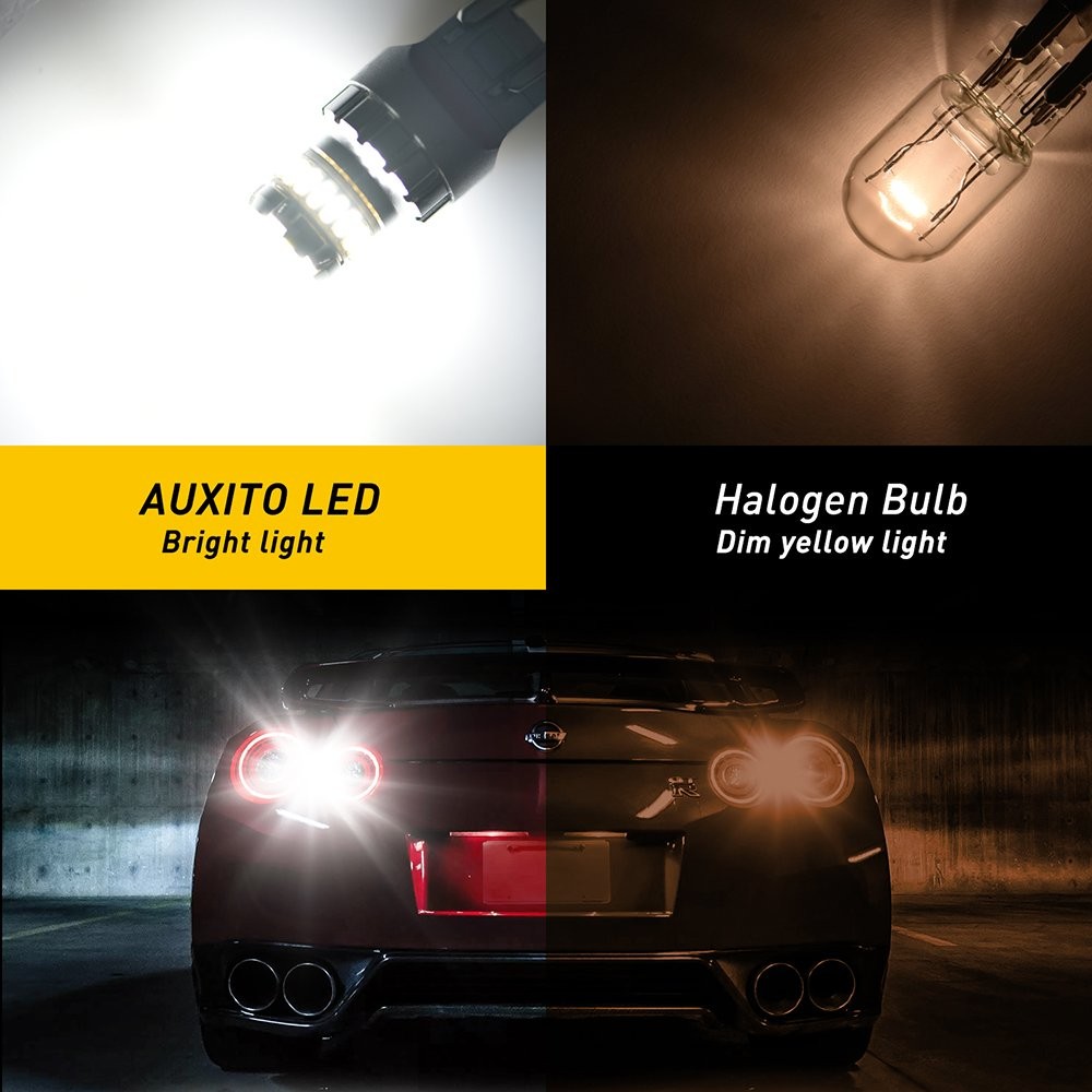 2X AUXITO 7443 7440 Back LED Up Reverse Light Bulbs Super Bright White 6500K