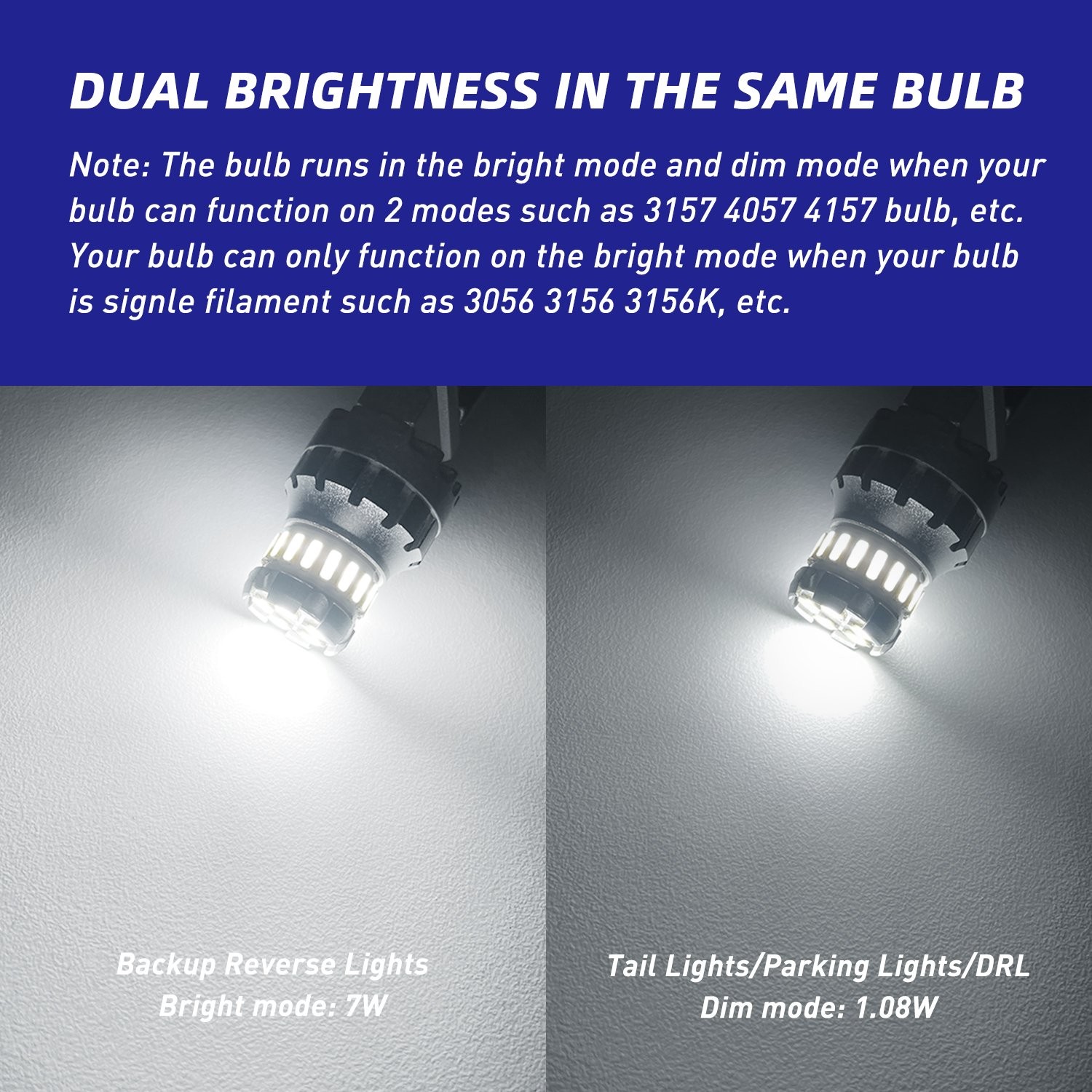 2F Series 3157 LED Bulbs Error Free CANBUS Anti Hyper Flash Bright White 2-10X