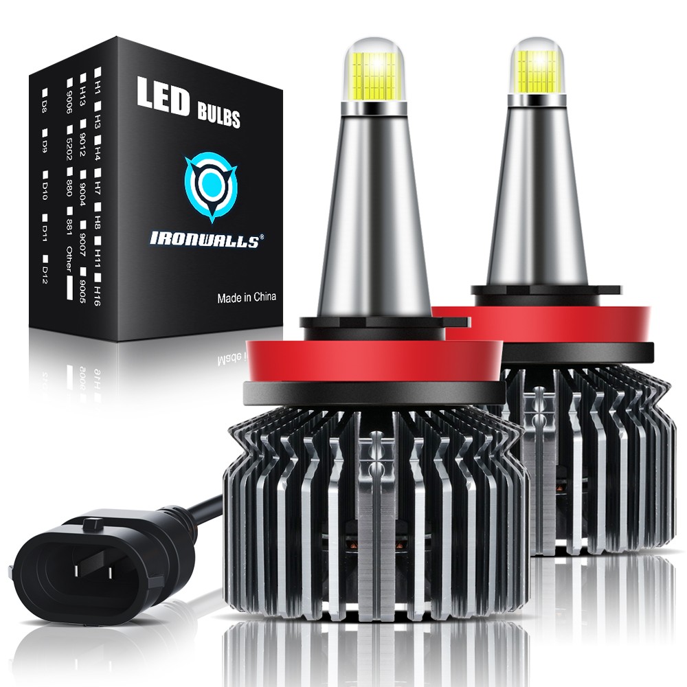 8-sides H11 H8 H9 LED Headlights High Low Beam Bulb Super Bright 6000K 480000LM