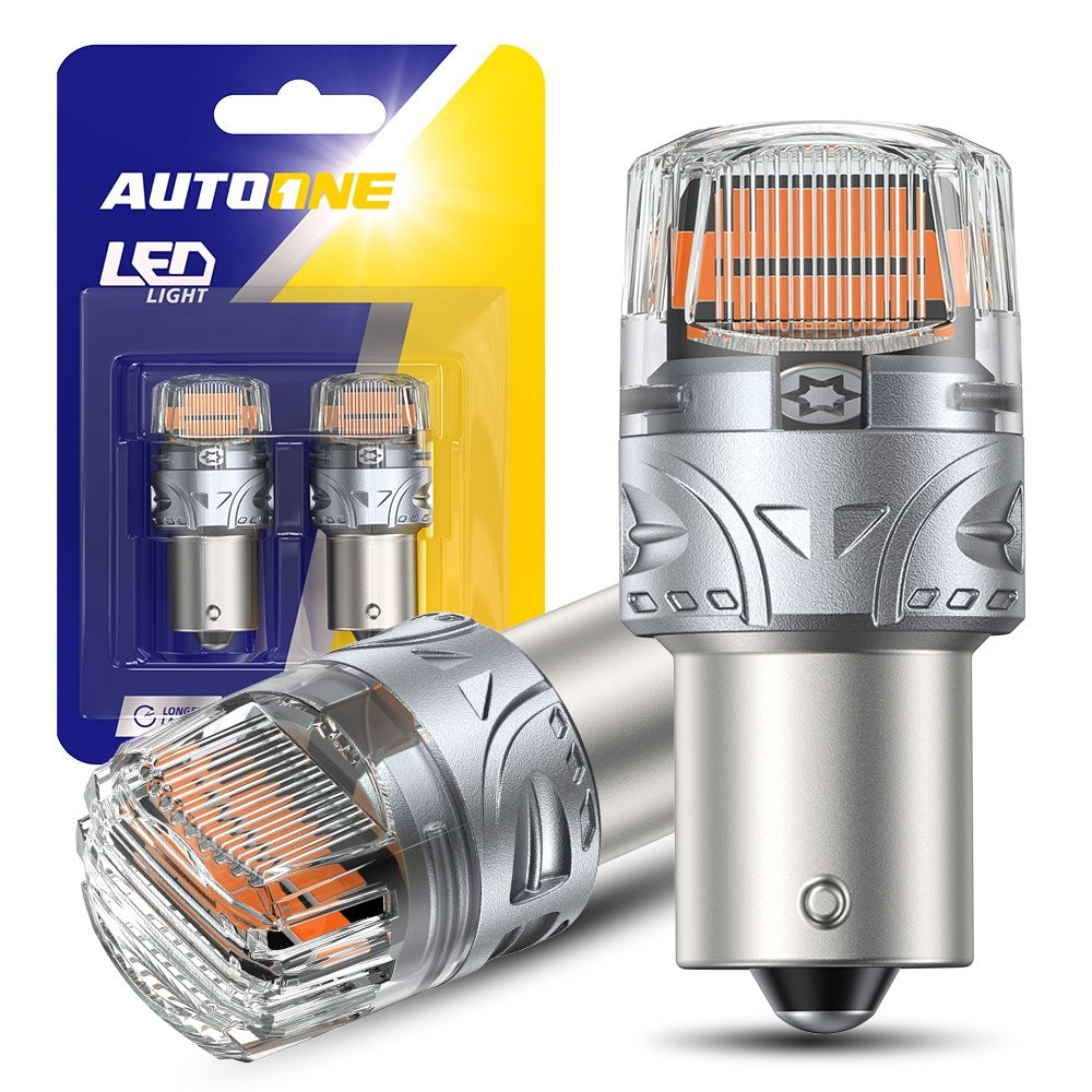 For 2x AUTOONE 1156 7506 LED Turn Signal Blinker Light Amber Yellow Bright Bulb