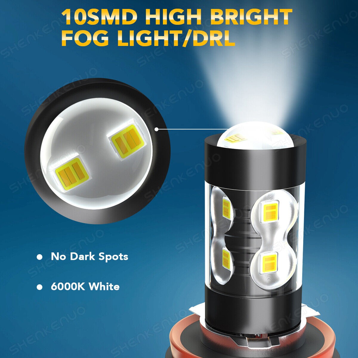 H7+H7+H11 Combo Mini LED Headlight Bulb High Low Beam fog Light 6500K Lamp Bulbs