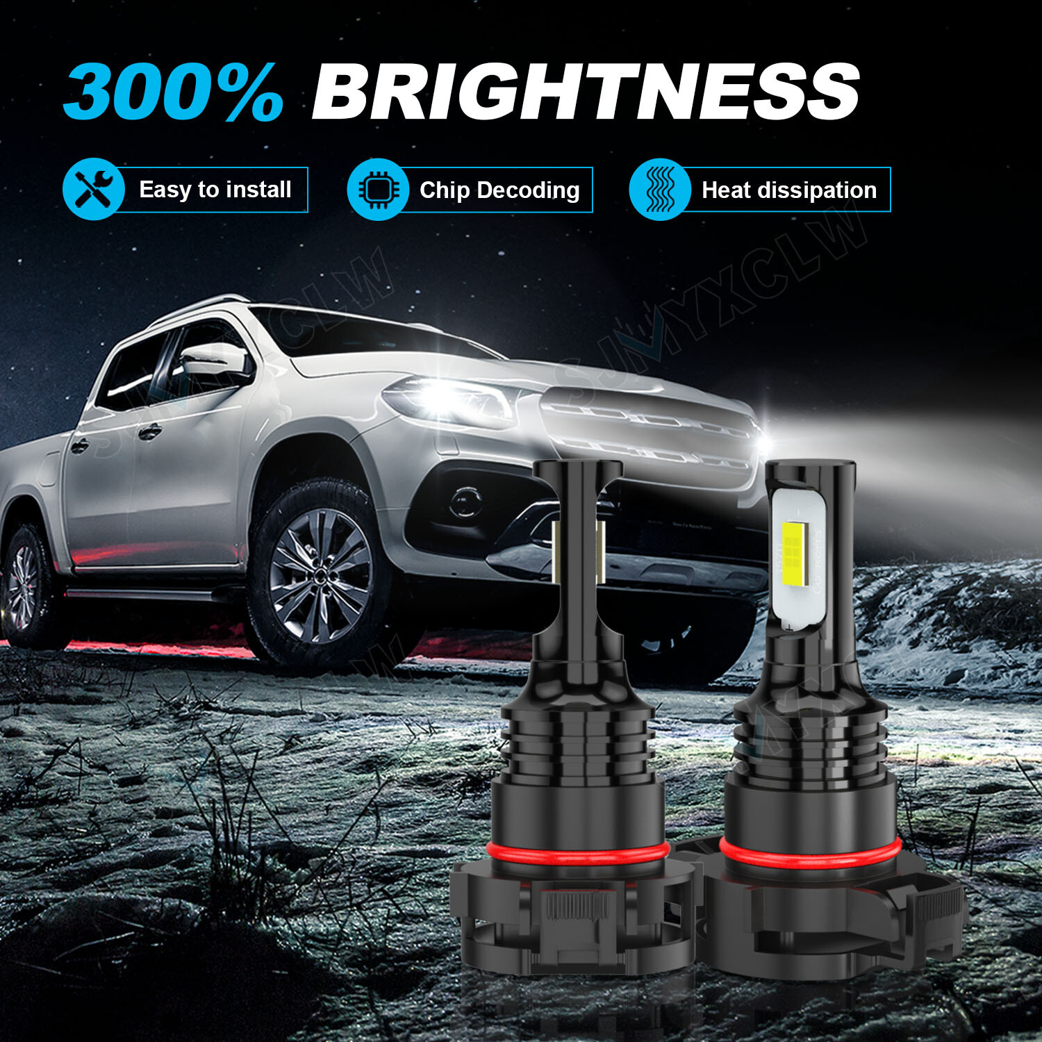 For GMC Yukon XL 2015 2016 2017 2018 2019 5202 H16 LED Fog Lamp Light Bulbs