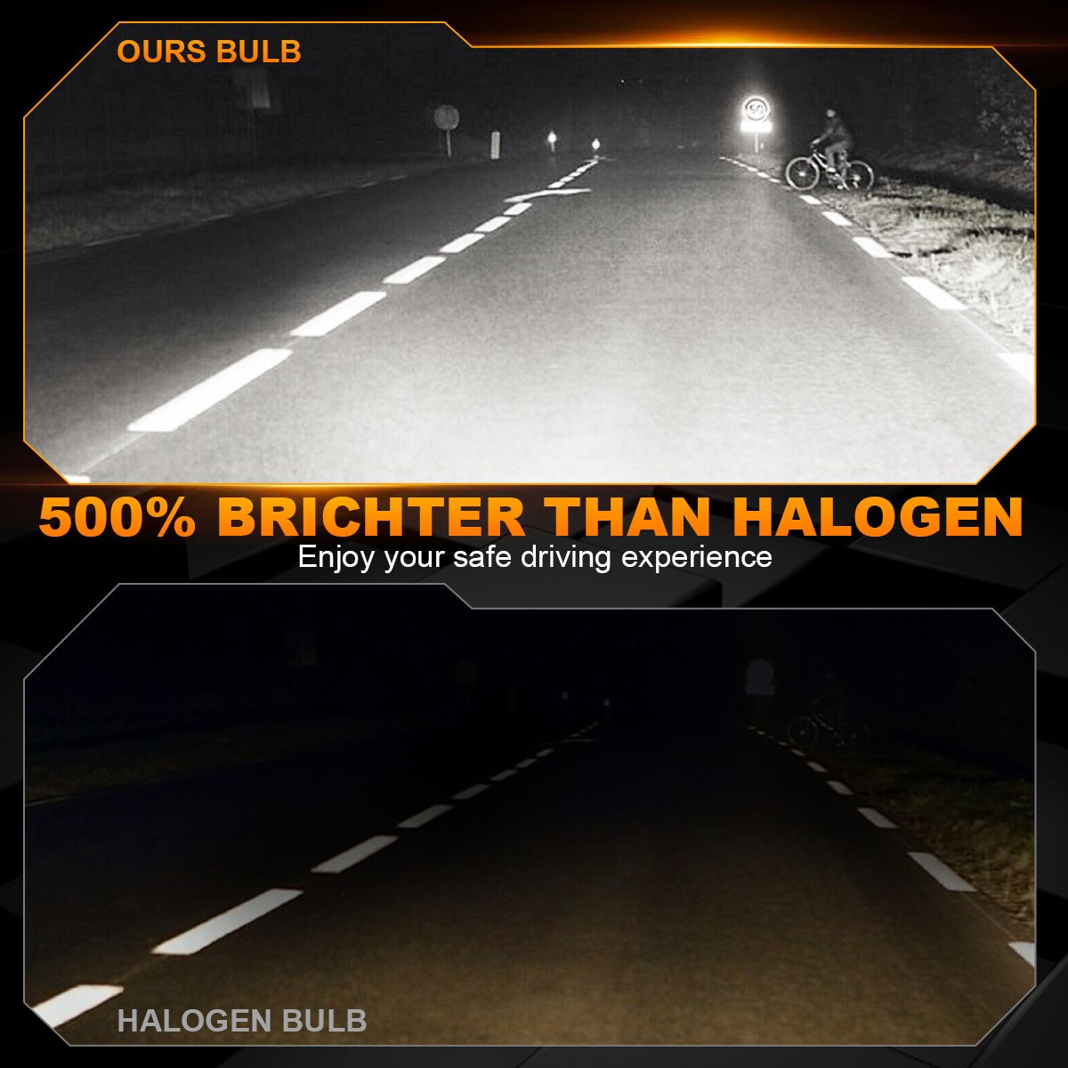 9005 H7 Combo Front LED Headlights Bulbs Kit High Low Beam 6000K White 4pcs