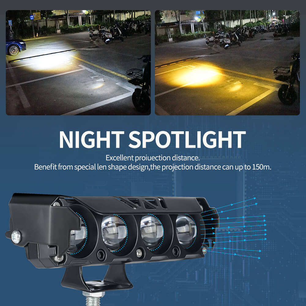 2X 5inch LED Work Light Bar Spot Pods Driving White+Yellow Offroad Fog Lamp SUV