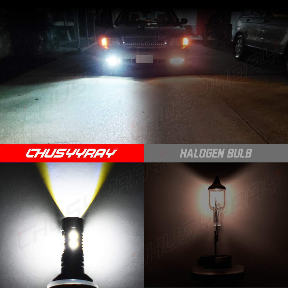 880/899 LED Fog DRL Light Bulbs 330000LM High Power 10000k Cool White Set of 2
