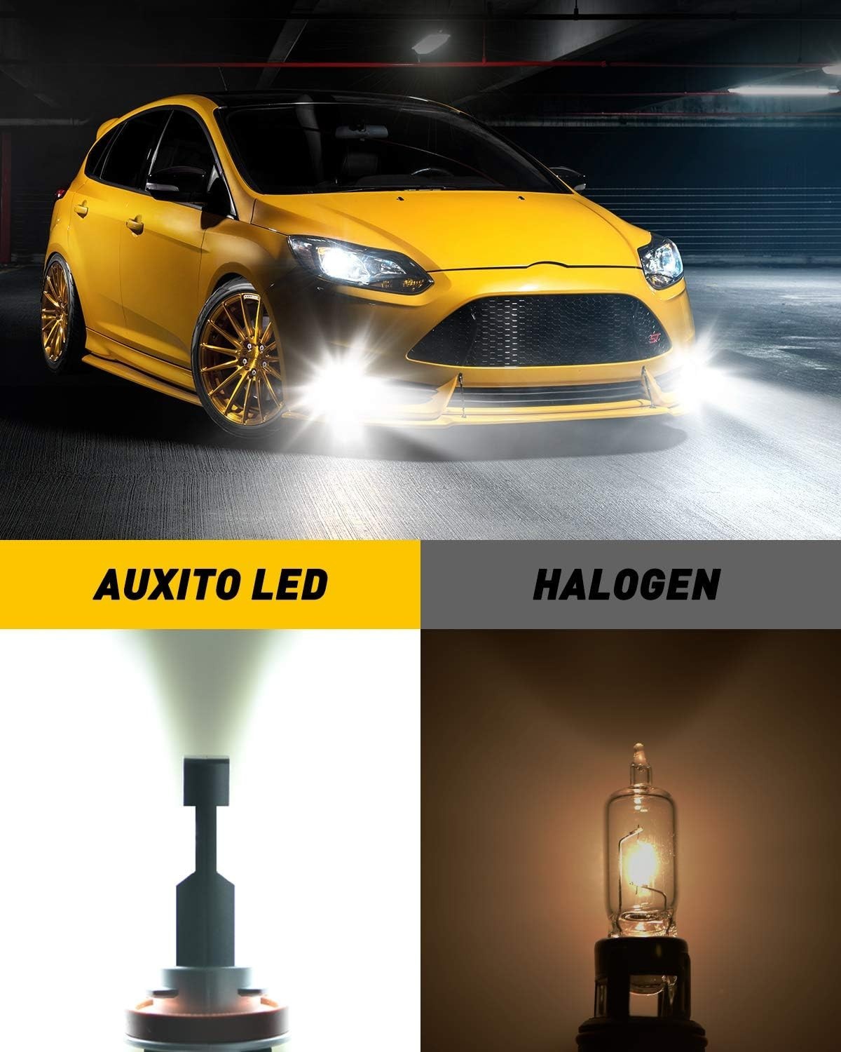 H11 H8 LED Fog Light Bulb 40W 6000LM 6500K Cool White Pack of 2