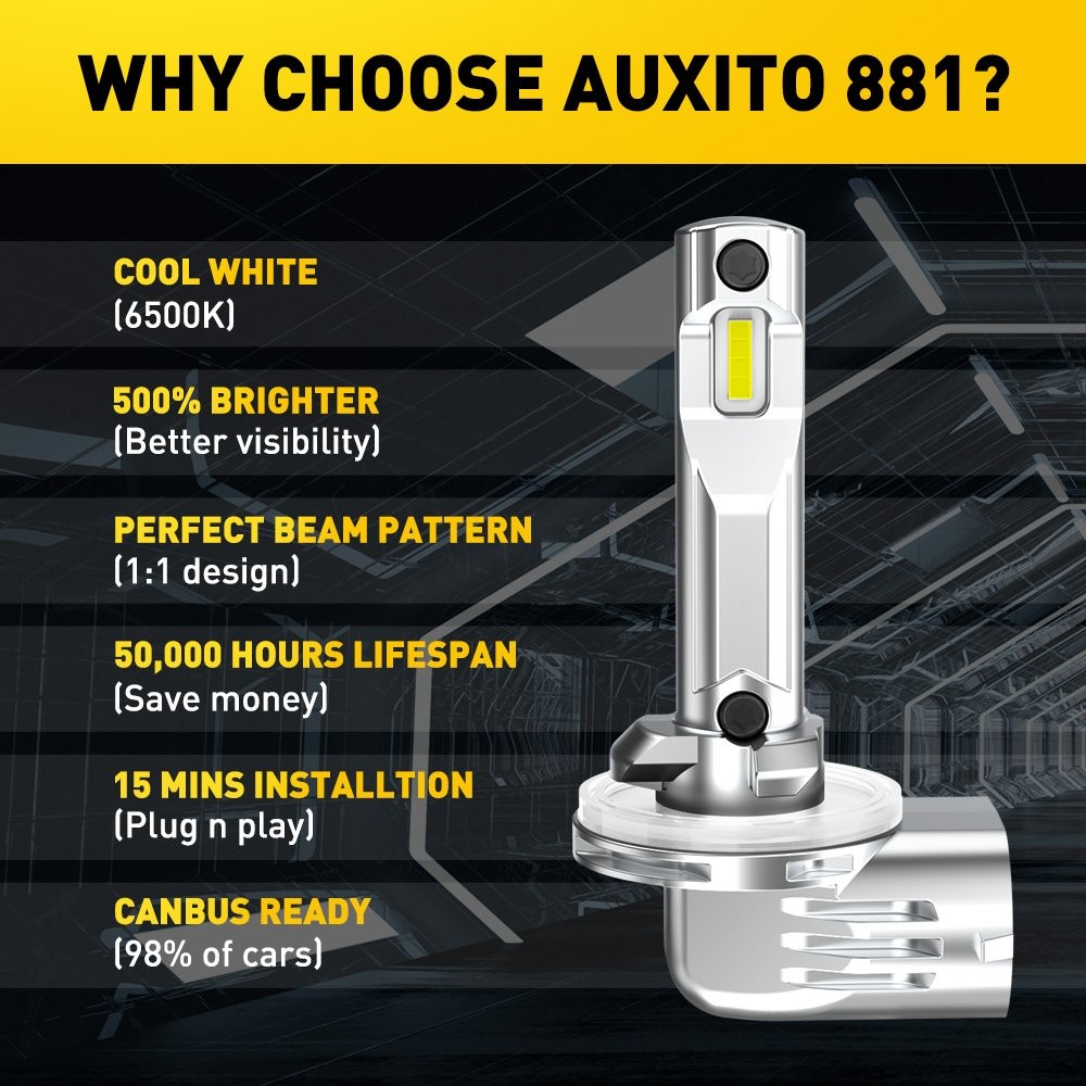 Upgrade 881 889 896 LED Headlight Fog Light Bulb 4000LM 6500K White Super Bright