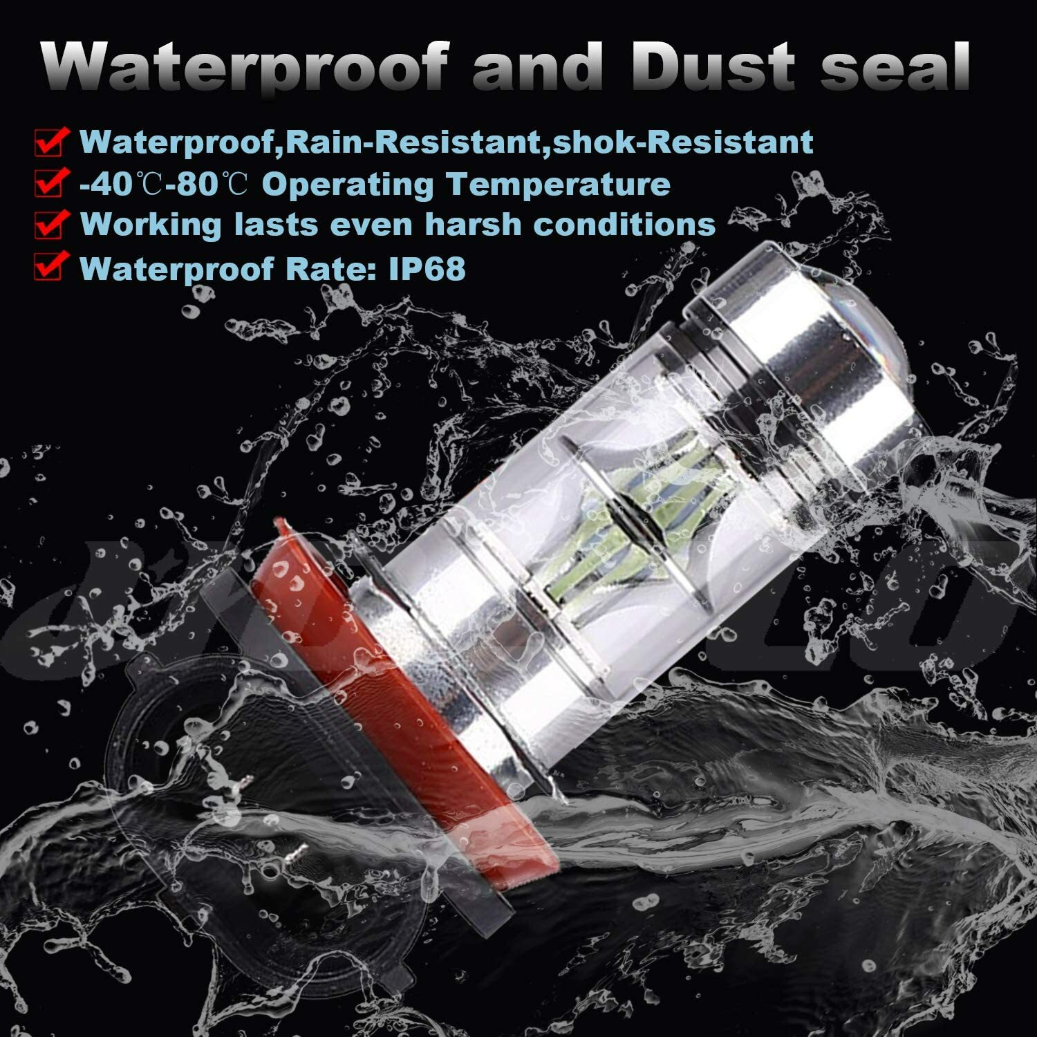 2x 9005 HB3 8000K Ice Blue 100W LED Headlights Bulbs Kit Fog Light DRL Lamps