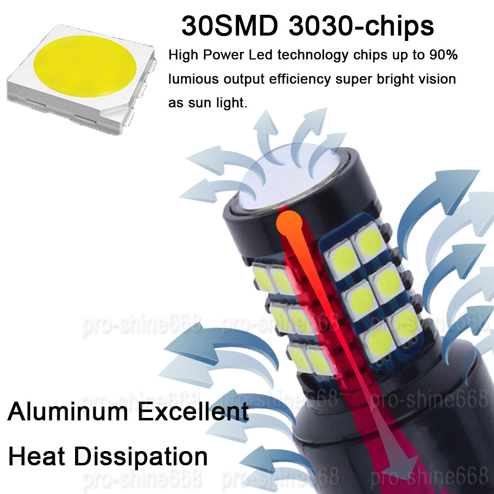 Amber Yellow LED Car Fog Driving Light Bulb Lamp 30SMD 3030 5201 9009 PS24W 5202