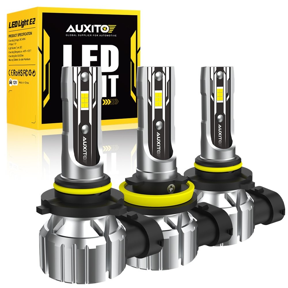 6-60X AUXITO 9005 H11 9006 LED Headlight Bulb High Low Beam Combo 6500K White E2