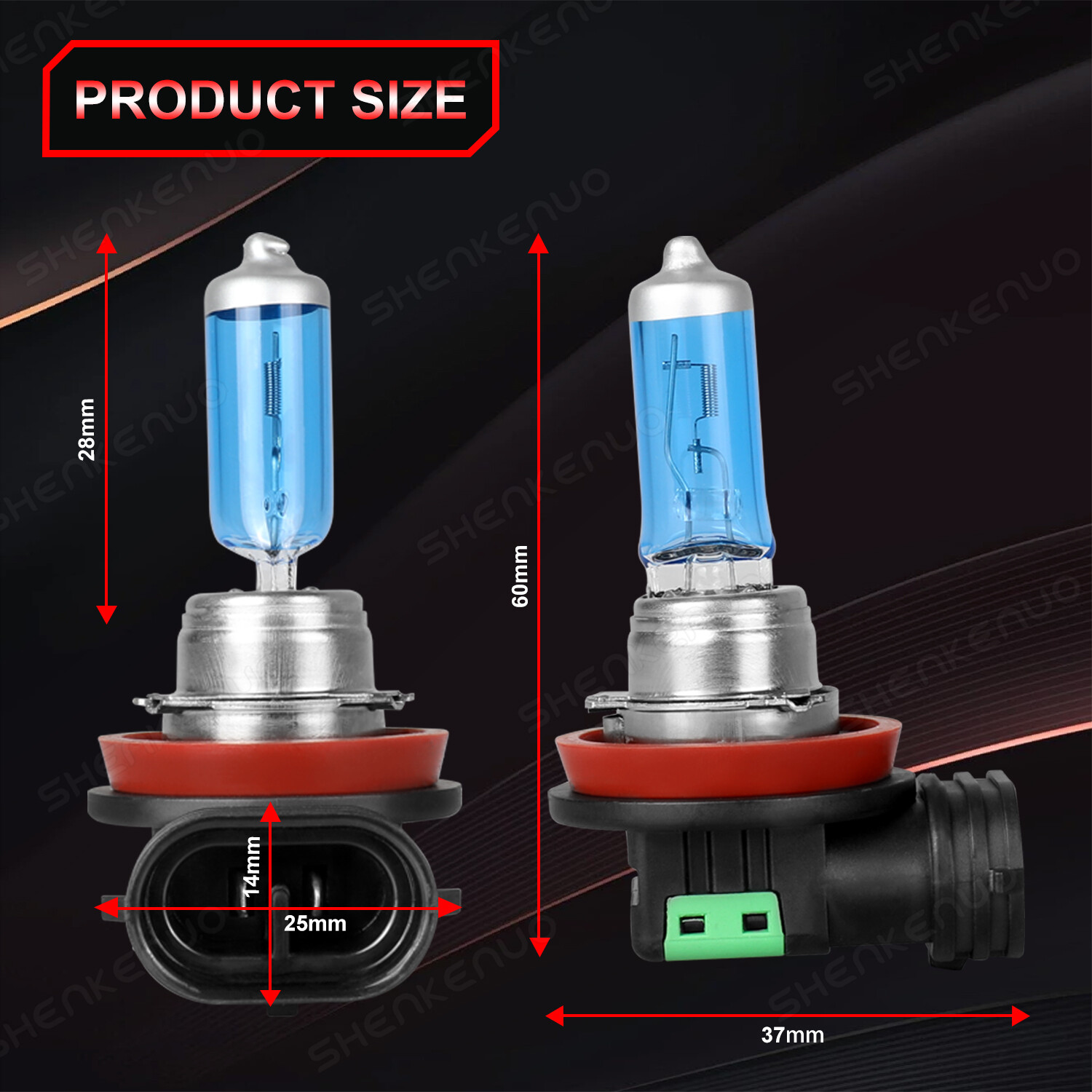 H11+H11 Headlight Super Bright Bulbs Halogen 4200k Warm White 8000LM Hi/Low Beam