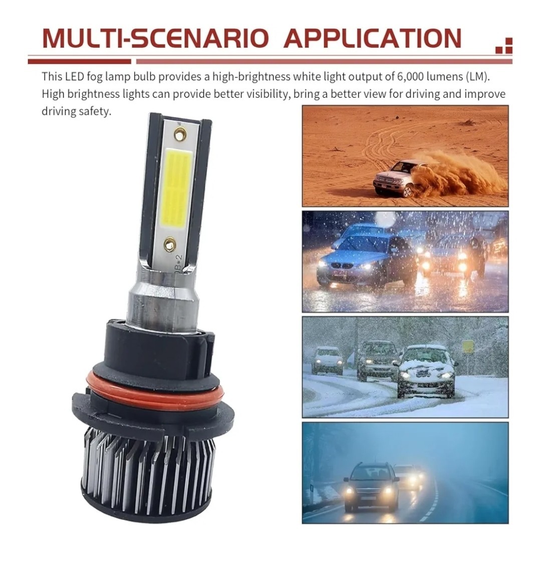 2 PCS Car LED High Beam Light Bulbs, Super Bright 6000LM IP68 Waterproof…