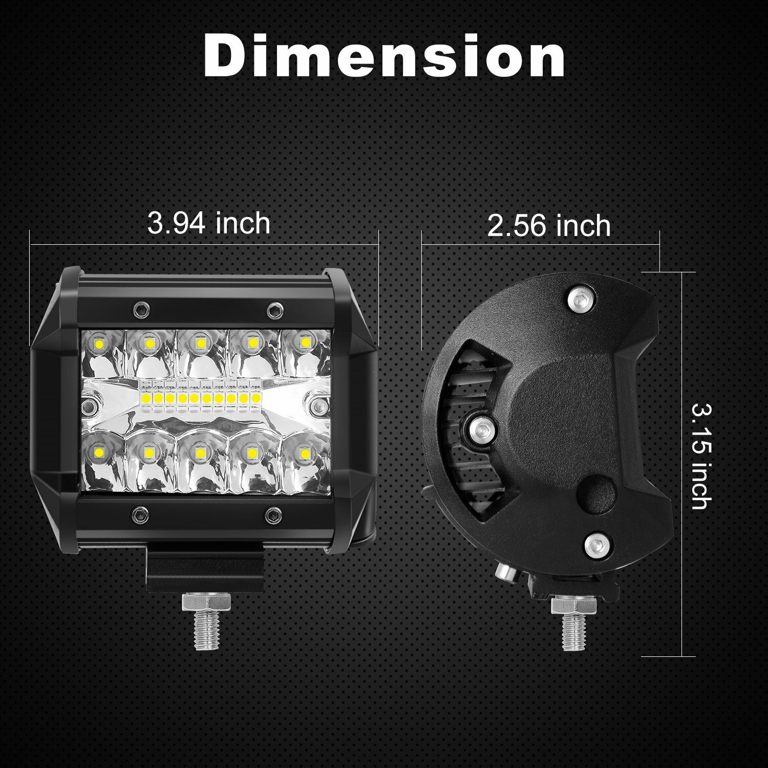 4″ COMBO LED Work Light Pods Backup Reverse For Truck+Tow Hitch Mounting Bracket