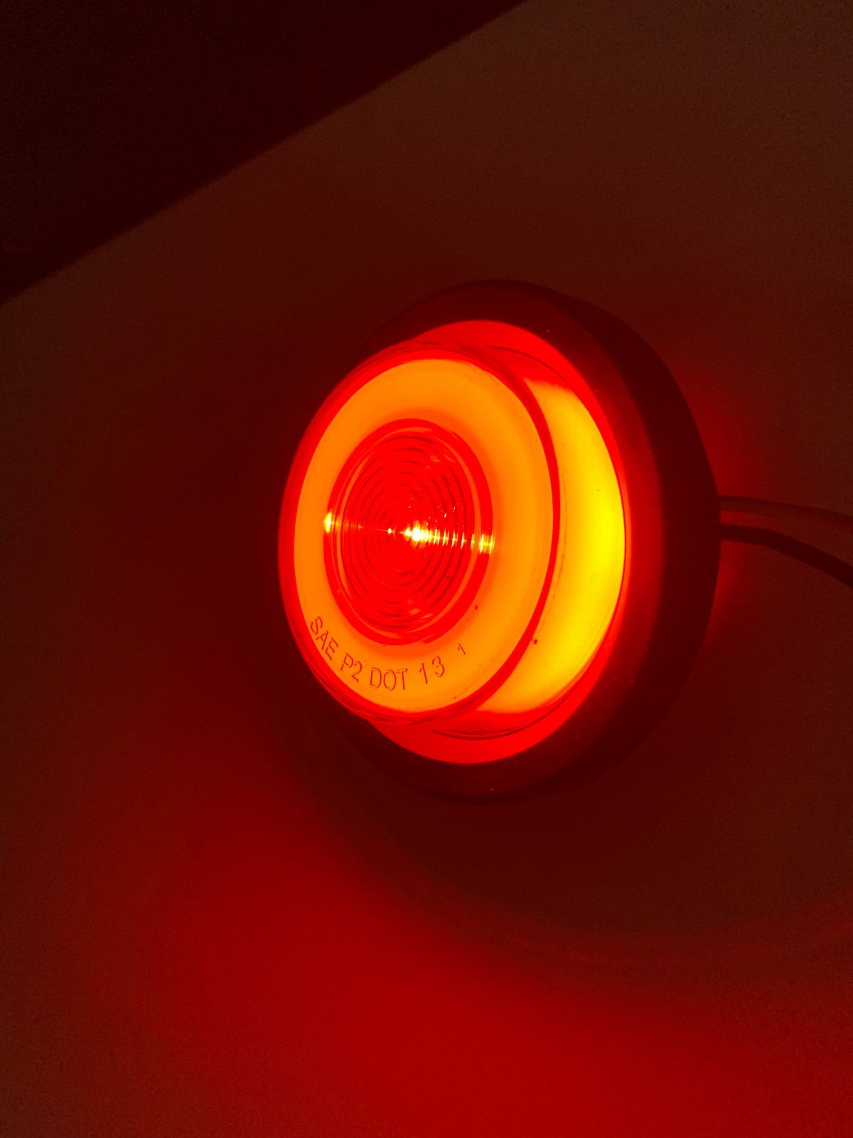 (6) RED 9 LED Light Trailer 2″ round,w/2 plug, Grommet Clearance marker 2.0″