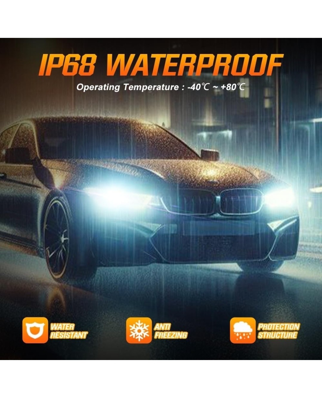 H7 Bulbs, 30,000 LM LED Headlight Bulbs, with 360° Adjustable Lock Ring