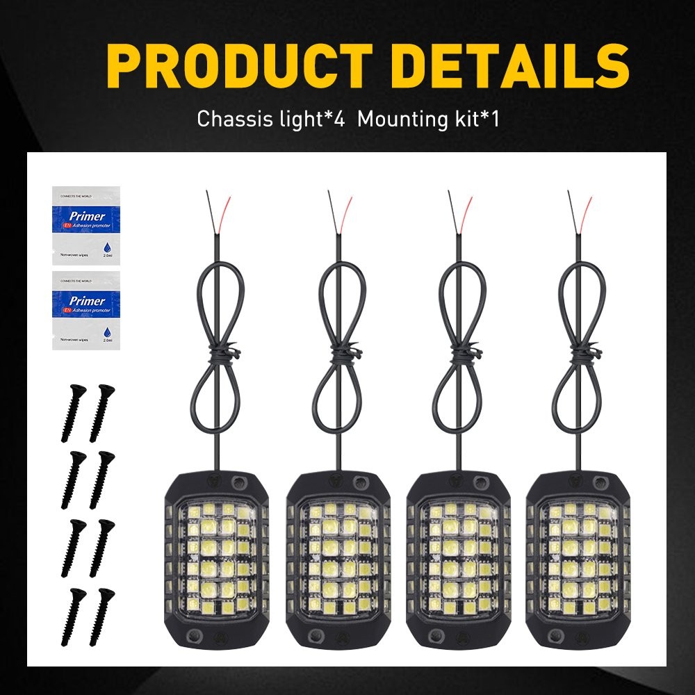 4-20PC Universal Underglow Light Super Bright Pure White Light for Car Truck EXR