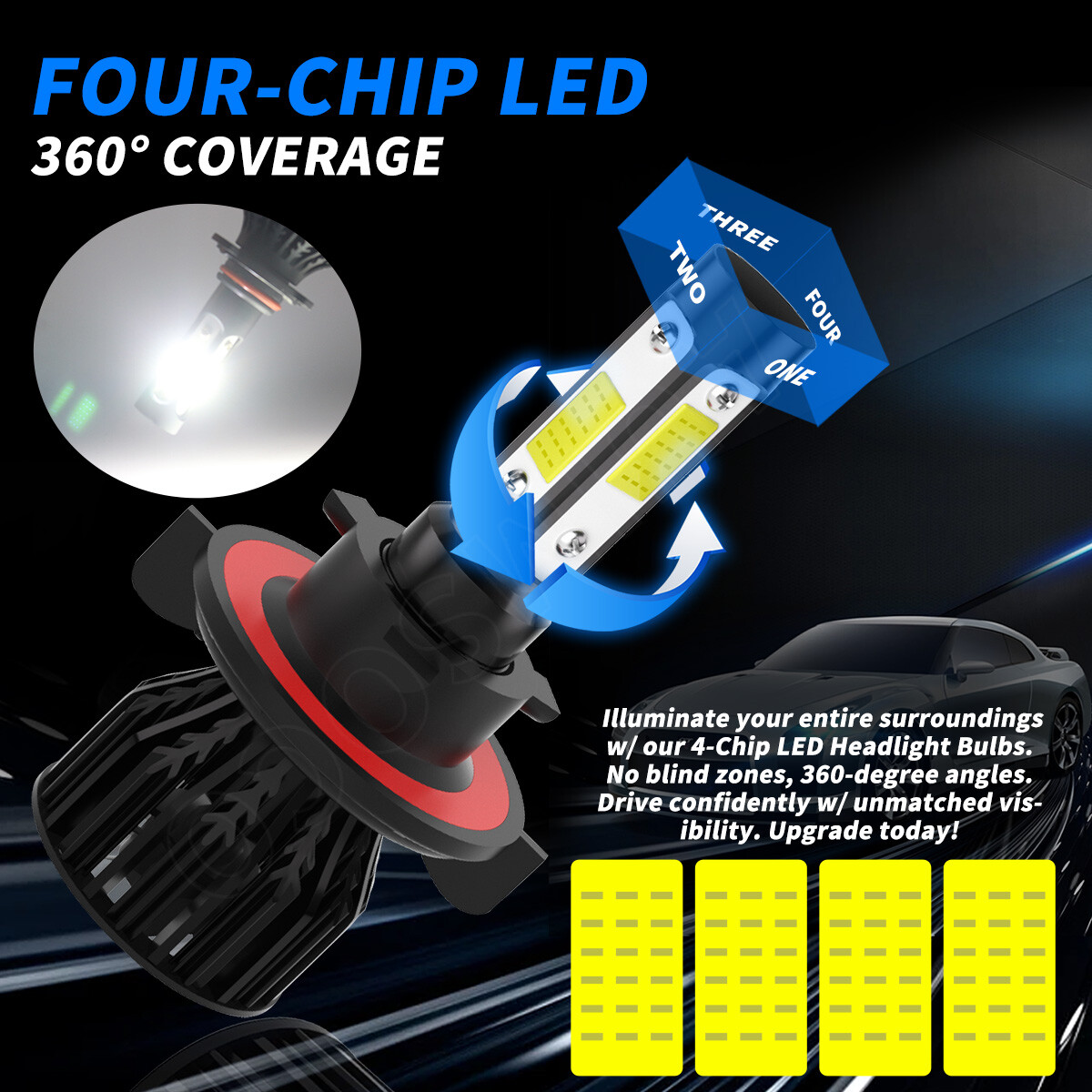 Super Bright 9008/H13 LED Headlight Kit For Ford F-150 2004-2014 24000LM 8000K