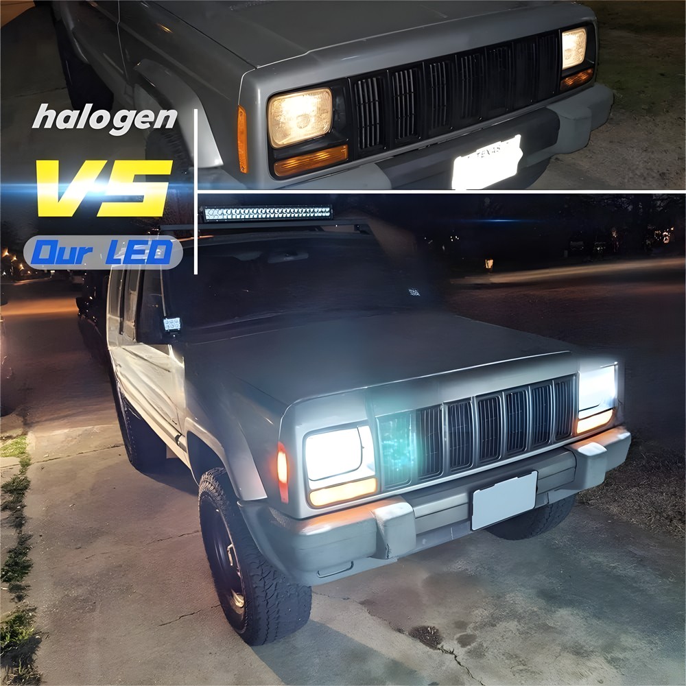 Fit Chevrolet C10 C20 C30 1981-1986 Pair 7×6″ 5×7 LED Headlights Hi/Lo DRL Lamp