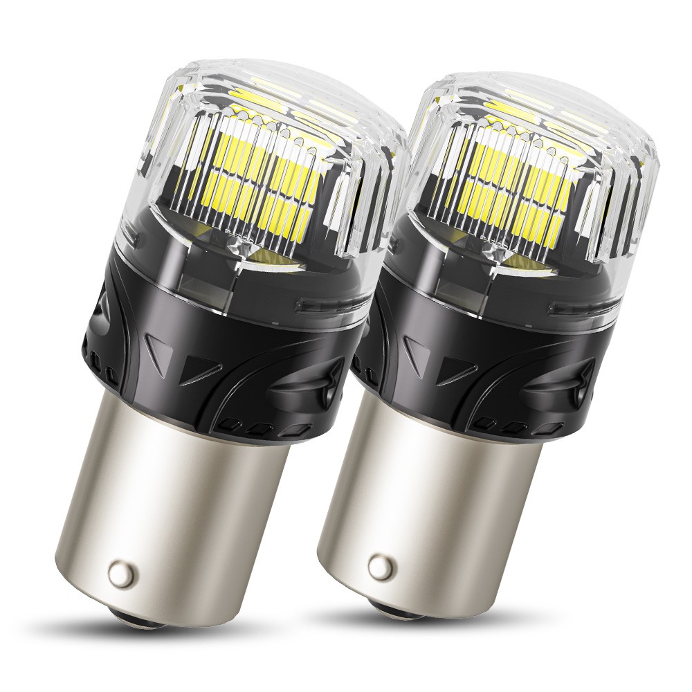 2x 1156 16-SMD LED Tail Brake Stop Backup Reverse Turn Signal Light Bulbs White