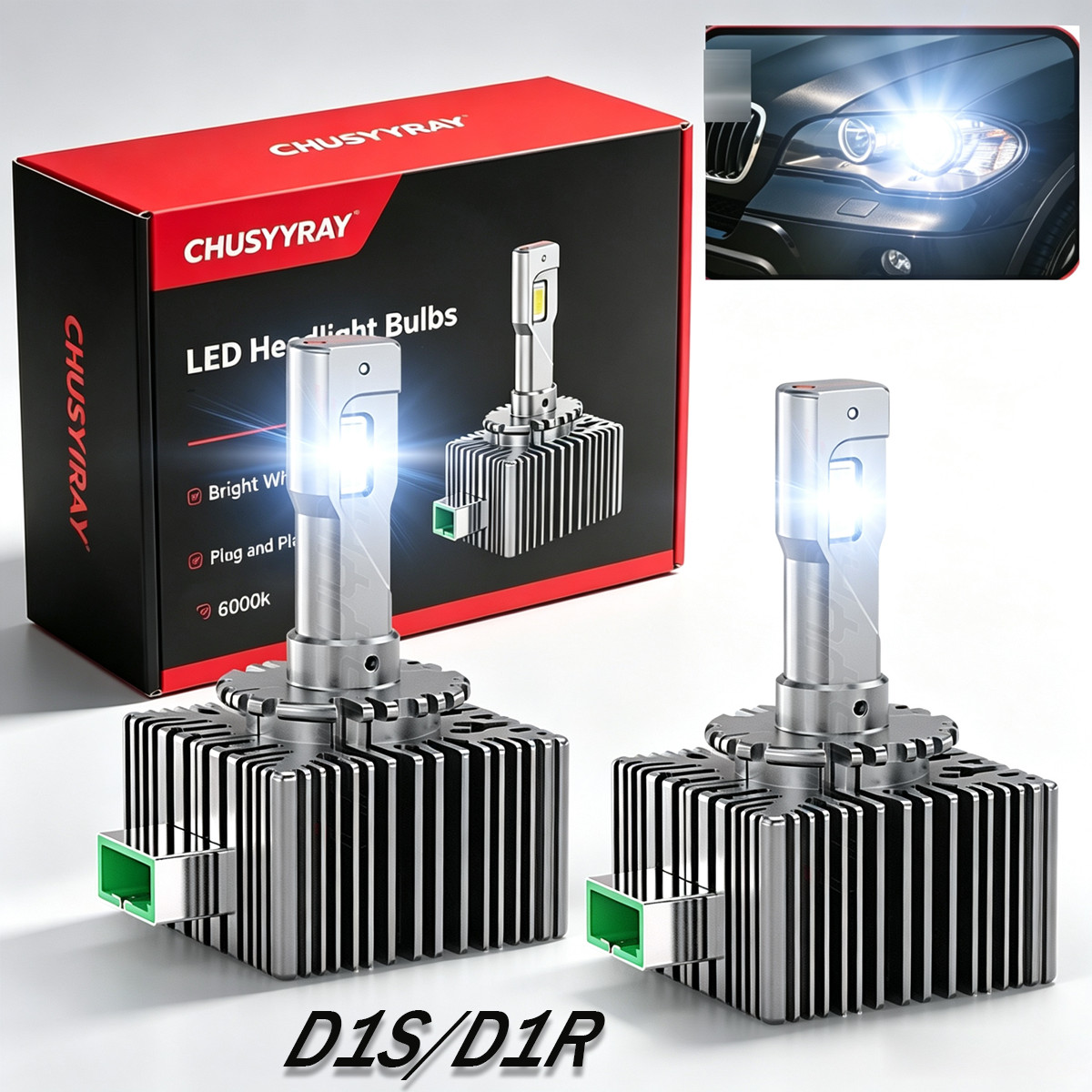 For BMW X5 2007-2017 LED Headlights High/Low Beam Fog Light Bulb Qty of 2