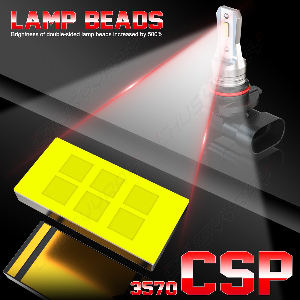 Combo 9005+H11 LED Headlight Super Bright Bulbs Kit White 72000LM High/Low Beam