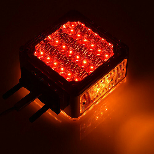 2X 3inch LED Square Dual Face Mount Pedestal Fender Turn Signal Light 12/24V