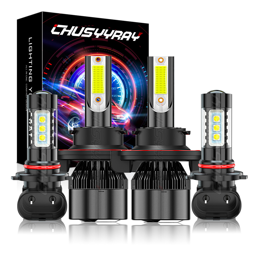 For Chrysler Aspen 2007-2009 Combo 9008 H13 9145 LED Headlights Fog Light Bulbs