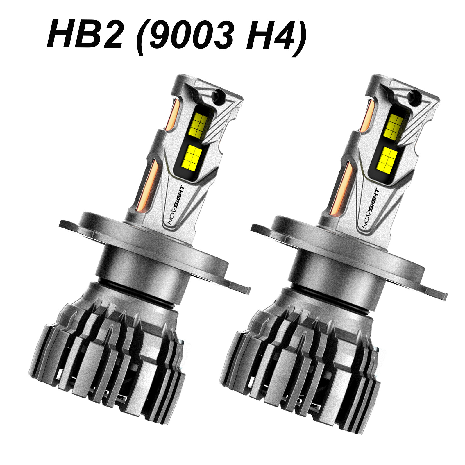 NOVSIGHT Pair 140W 32000LM H4 LED Headlight Bulbs Kit High Low Beam 6500k White