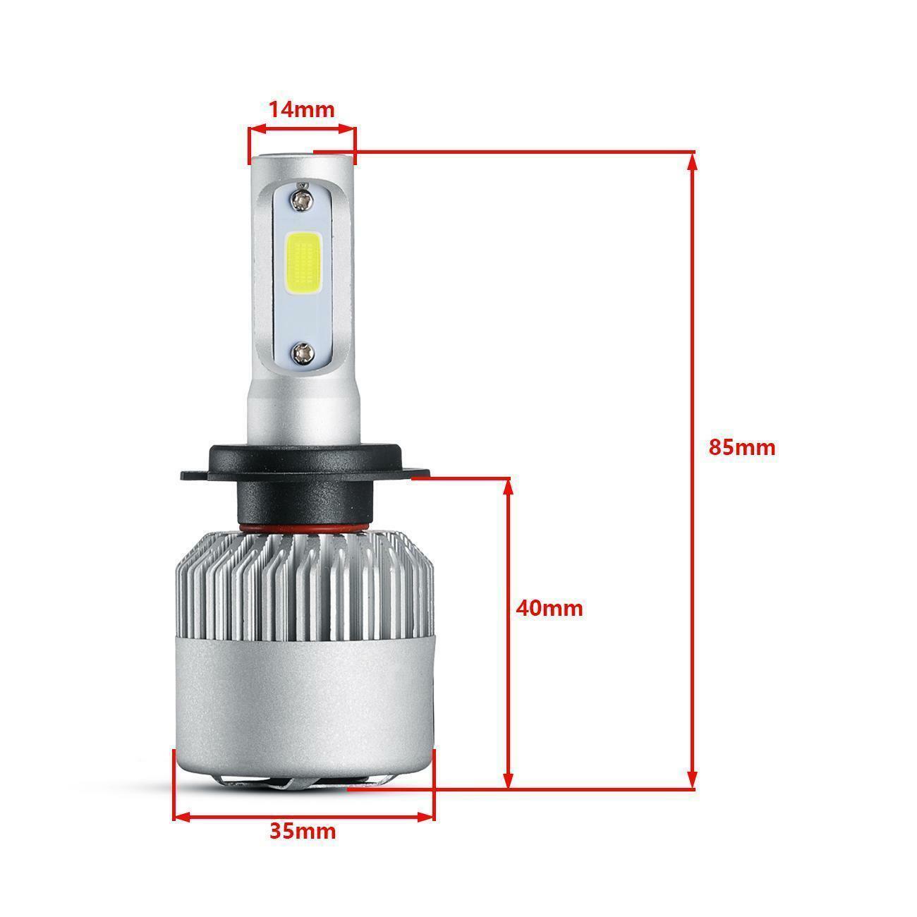 2PCS H7 LED Headlight Bulb Kit High Low Beam 330000LM Super Bright 6500K White