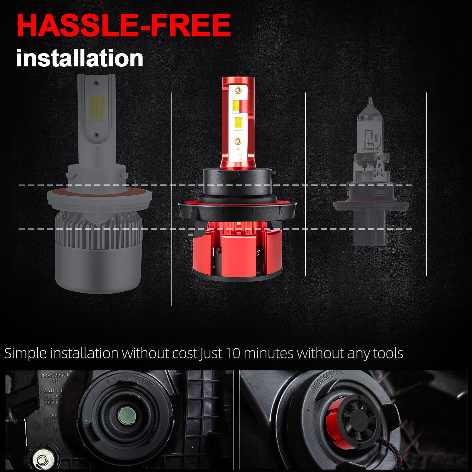 For Chrysler Aspen 2007-2009 Combo 9008 H13 9145 LED Headlight Fog Light 4xBulbs