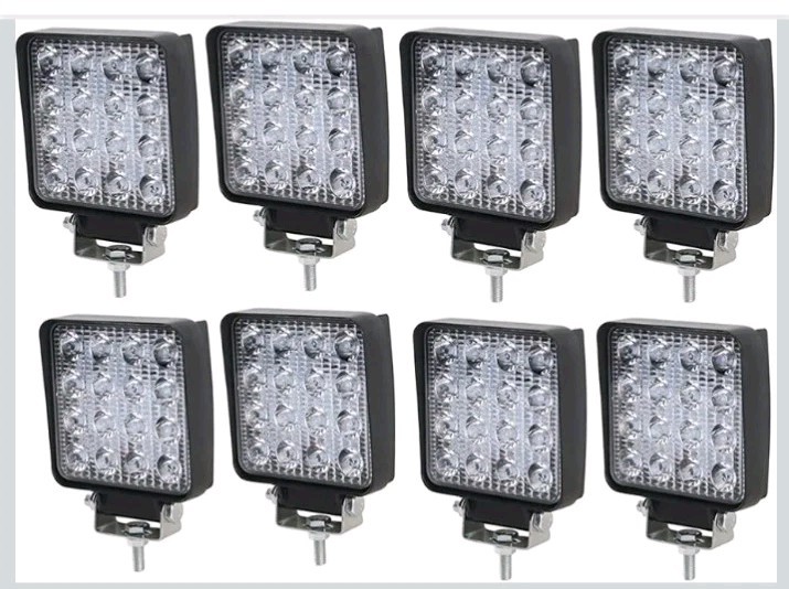 8PCS 48W Led Work Lights 4inch Square Off-road Lights Flood Led Light Pods…