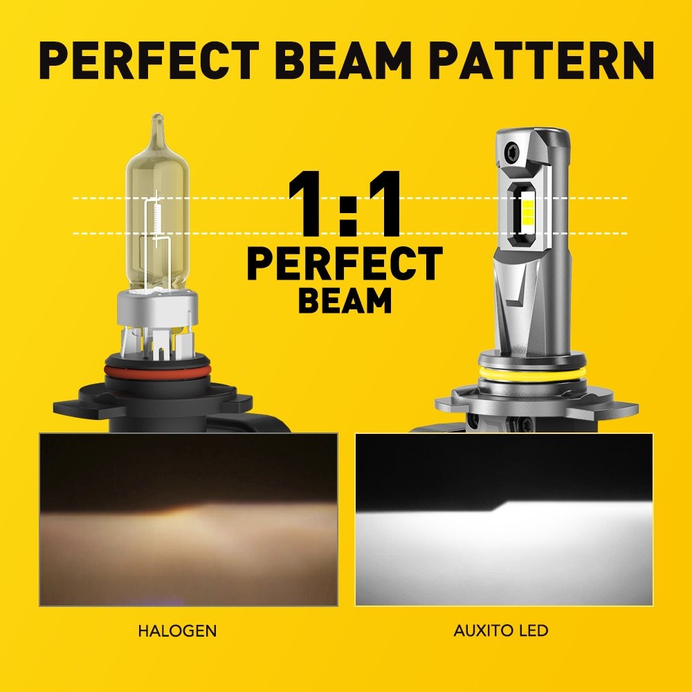 AUXITO 9012 HIR2 LED Headlight Bulb 6500K Xenon White High LOW Beam Bright White