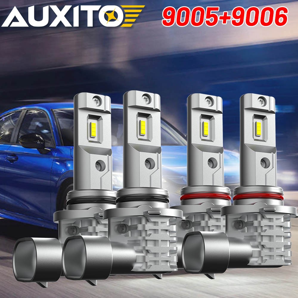 4x 9005 9006 LED Combo Headlight Bulbs 30000LM High Low Beam Kit Xenon White