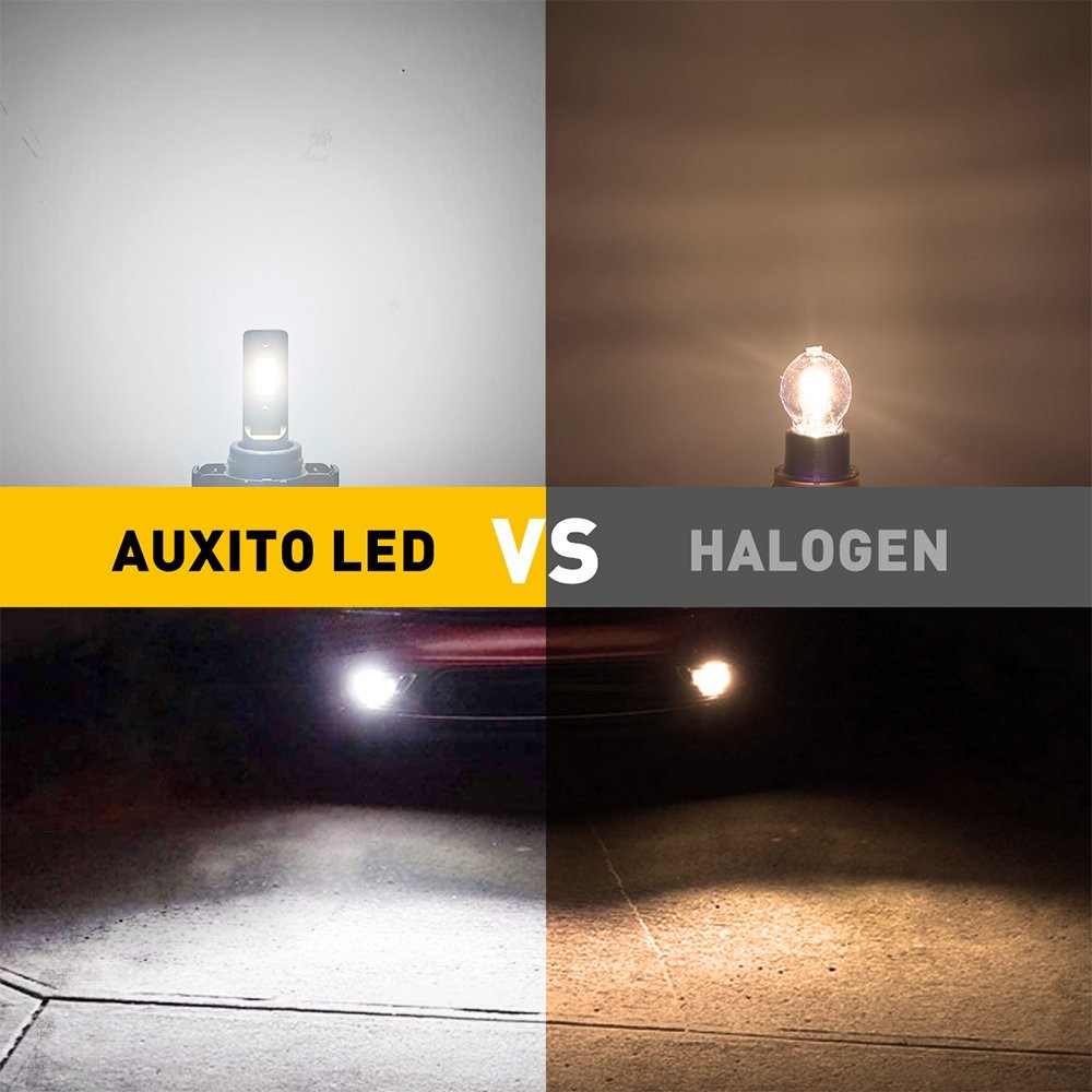 AUXITO CANBUS H16 5202 LED Fog Light Bulbs 6500K White Extremely bright B3F D