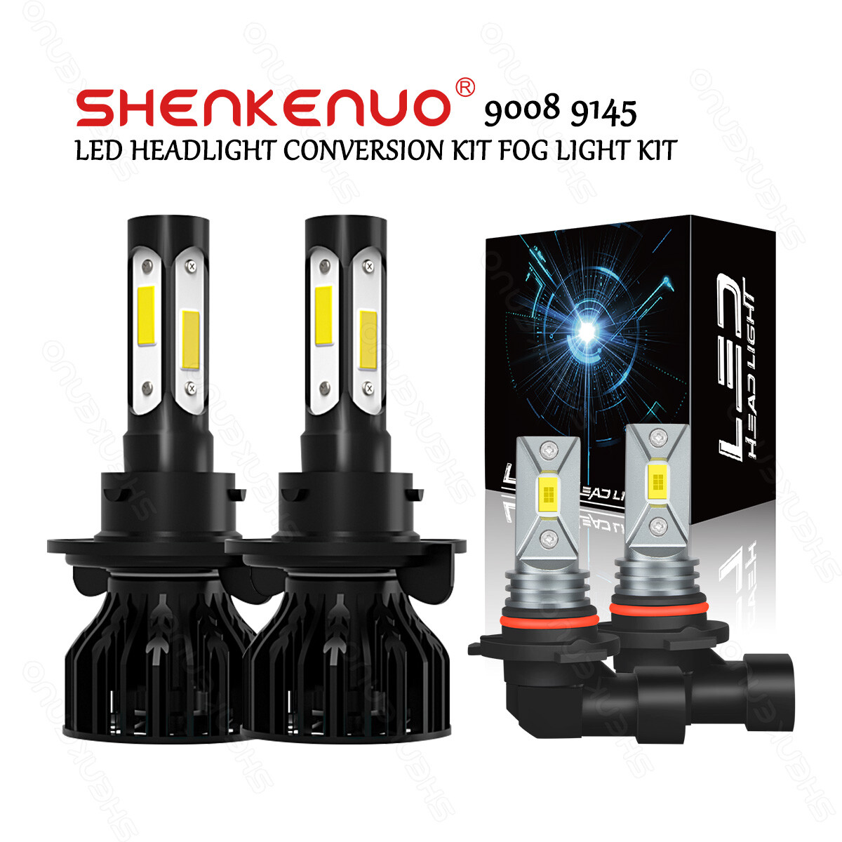 For Chrysler Aspen 2007-2009 Combo 9008 H13 9145 LED Headlights Fog Light Bulbs
