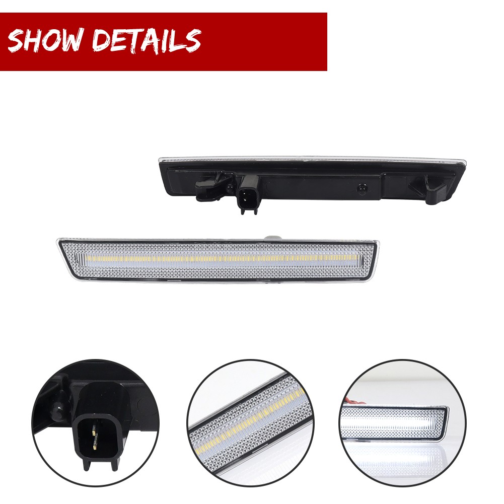 4x Clear LED Side Marker Lights For 2015-2023 Dodge Challenger R/T ScatPack SXT