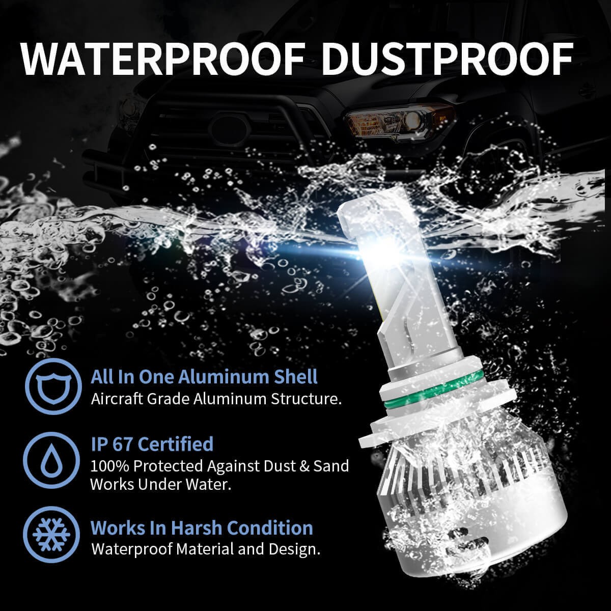 Lasfit 9006 LED Headlight Bulb Low Beam 100W 10000LM Super Bright LAair Series