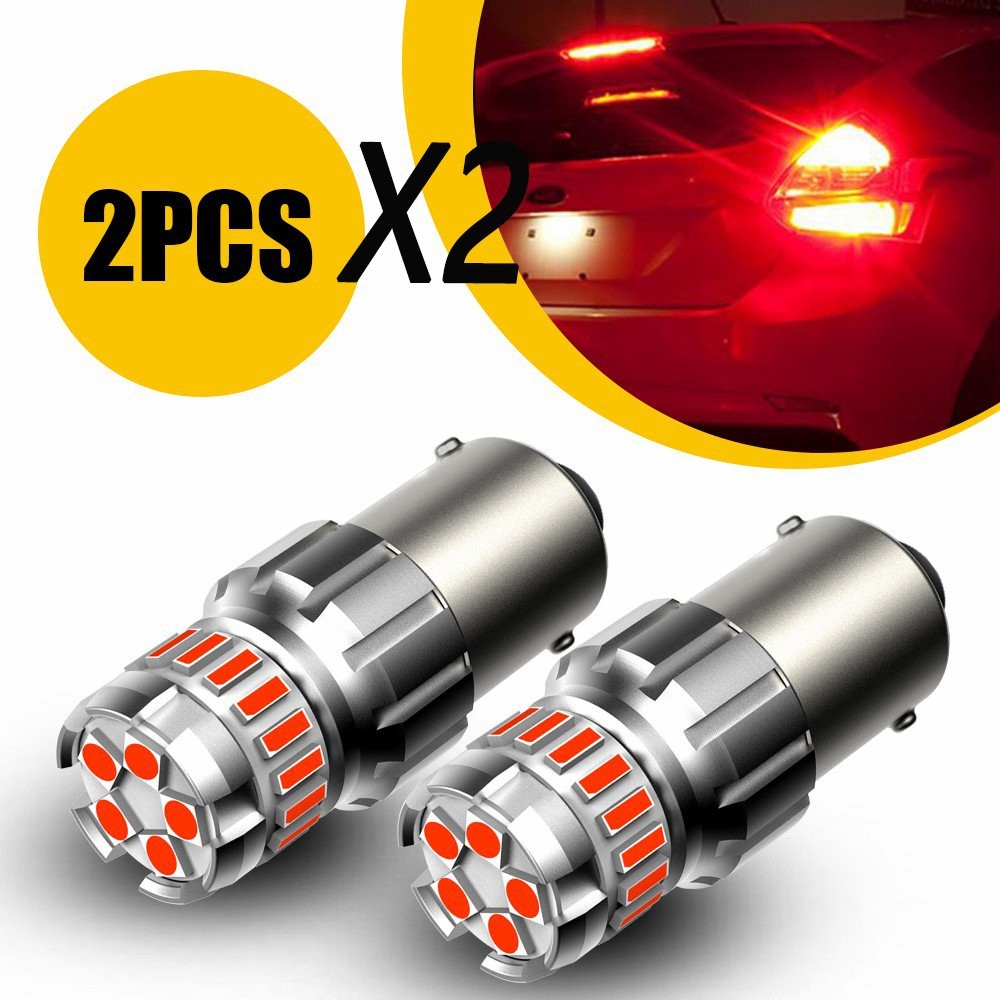 Red 1156 7506 P21W BA15S Rear LED Brake Light Tail Light Bulbs Anti Hyper B