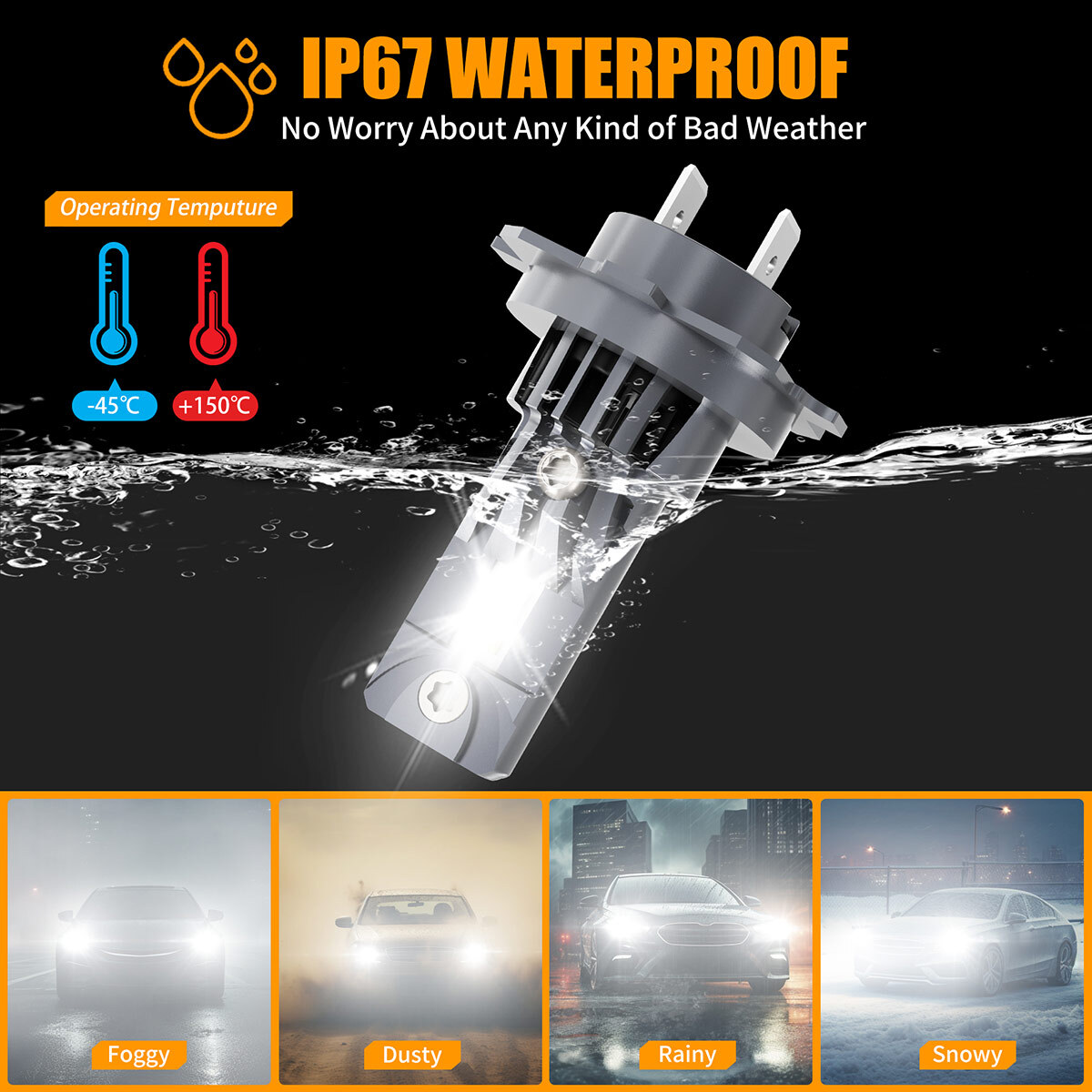 For Mazda MX-5 Miata 2006-2014 LED Headlights High /Low Beam+Fog Light Bulbs Kit