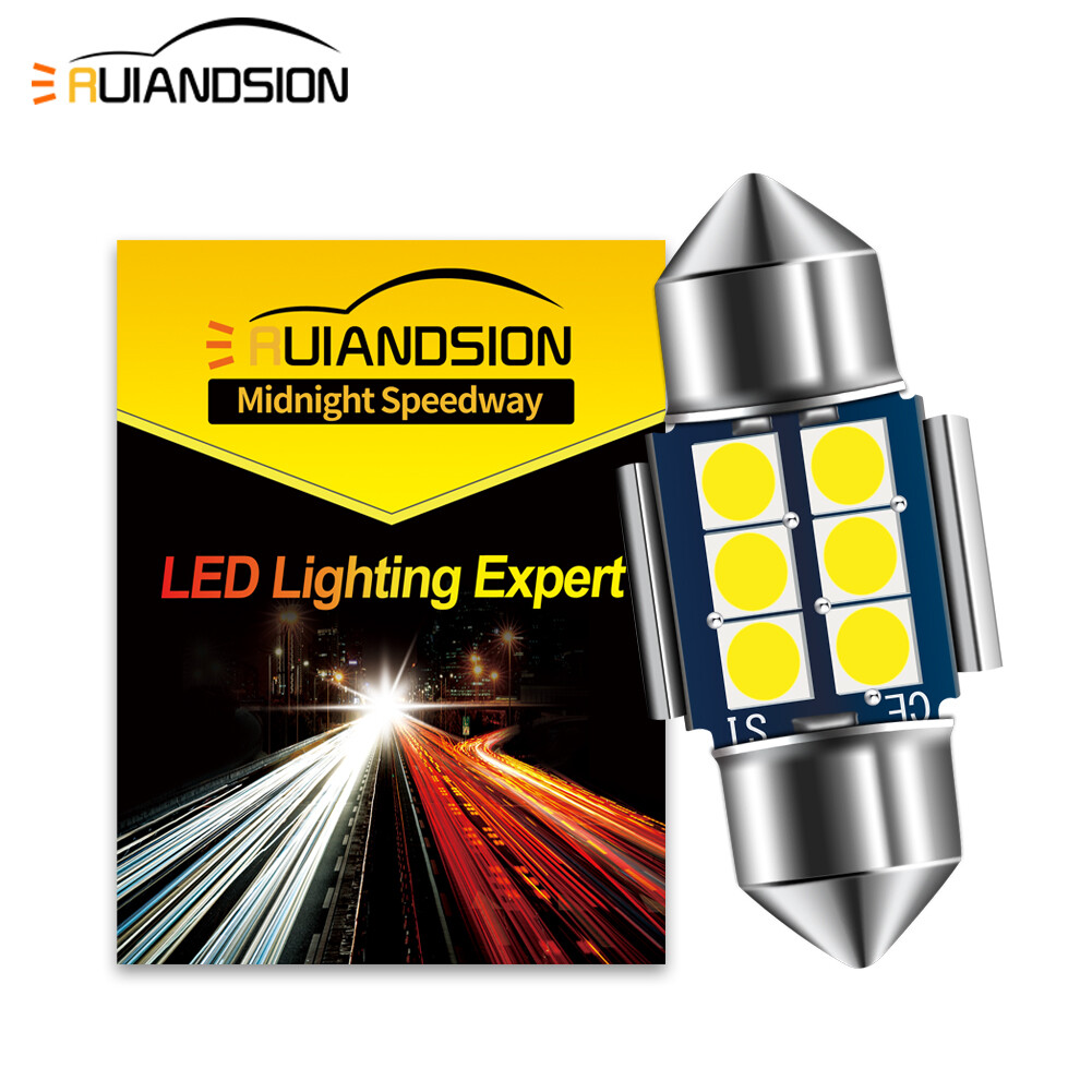 1PC Canbus DC 12V 29MM 3030 6 LED Festoon Dome Reading Light Bulb White 300LM