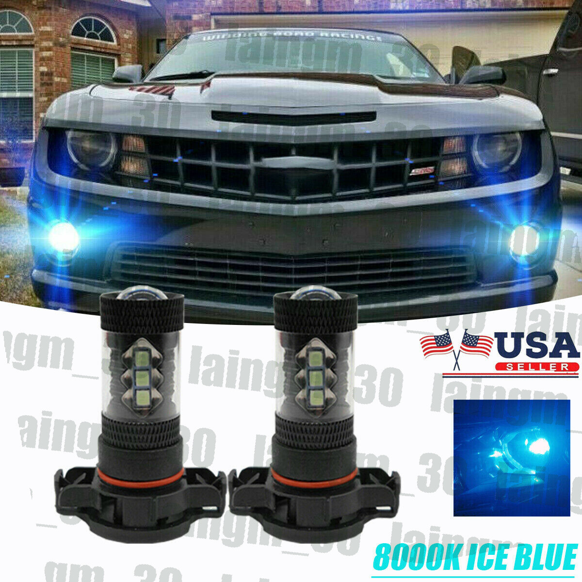 8000K H16 5202 LED Fog Driving Light Bulbs for Camaro 2010 2011 2012 2013