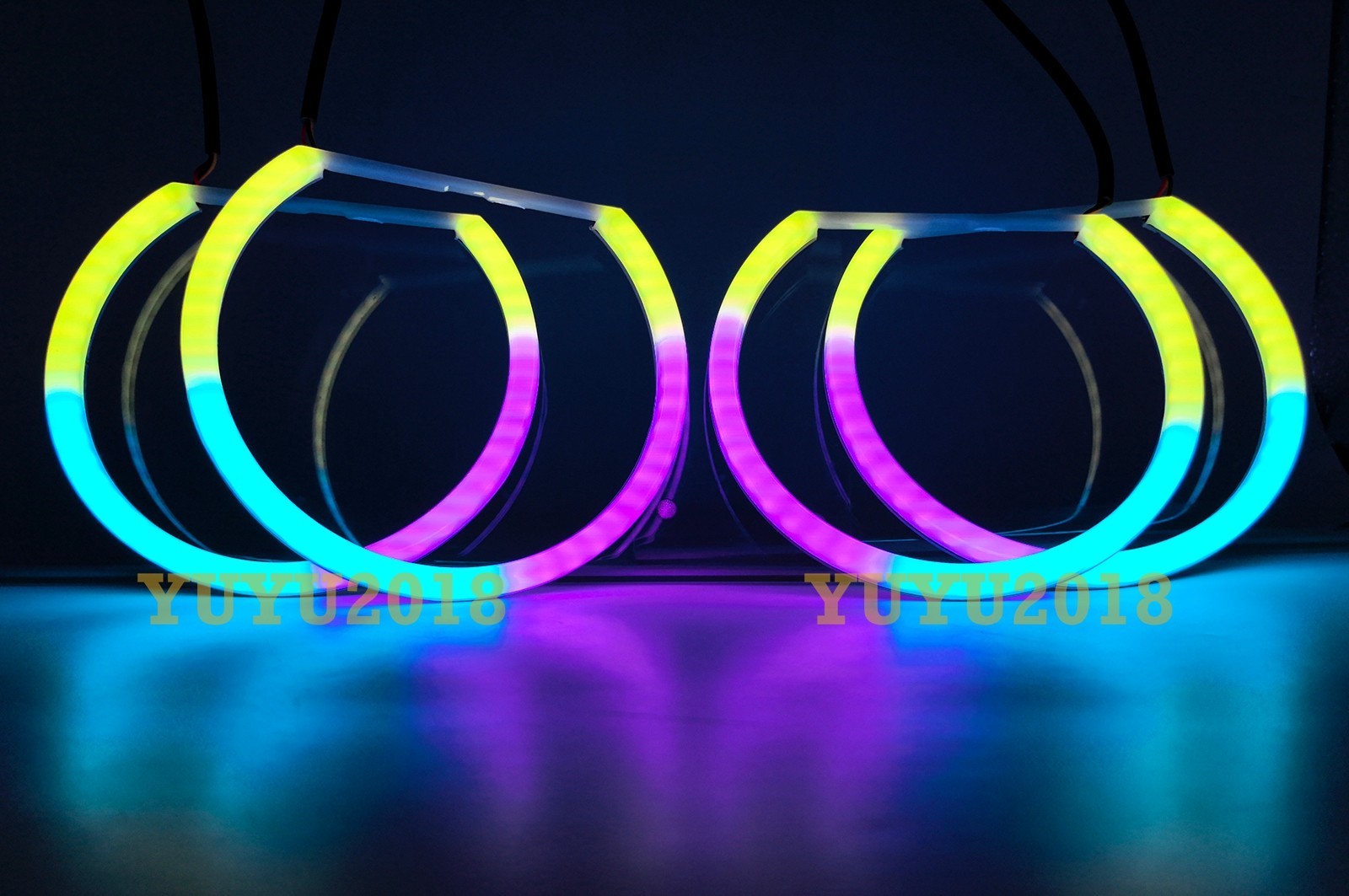 Dream color halo ring Flow series Chasing RGB LED Turn Signal Bluetooth DRL lamp