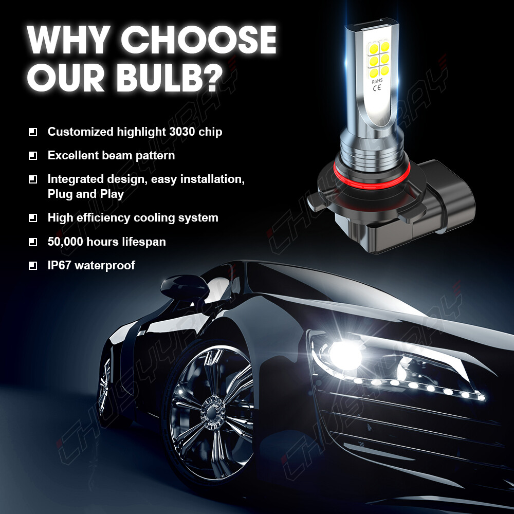 9005 H11 LED Headlight Super Bright Bulbs Kit 6000K White 330000LM High Low Beam