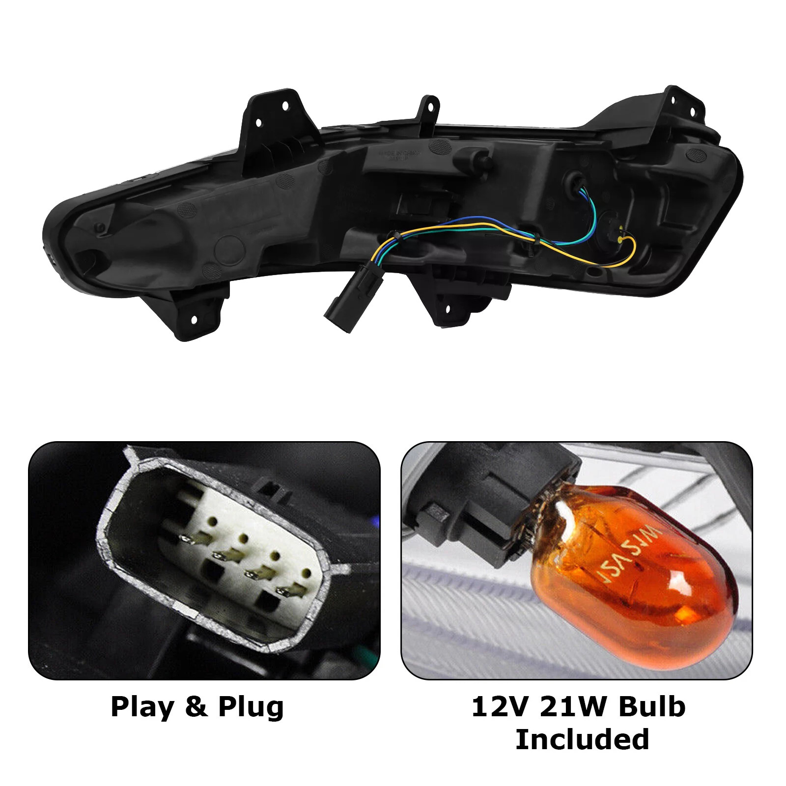 For 2019-2023 Chevy Malibu Front Left Right Fog Light Turn Signal Lamp w/LED DRL