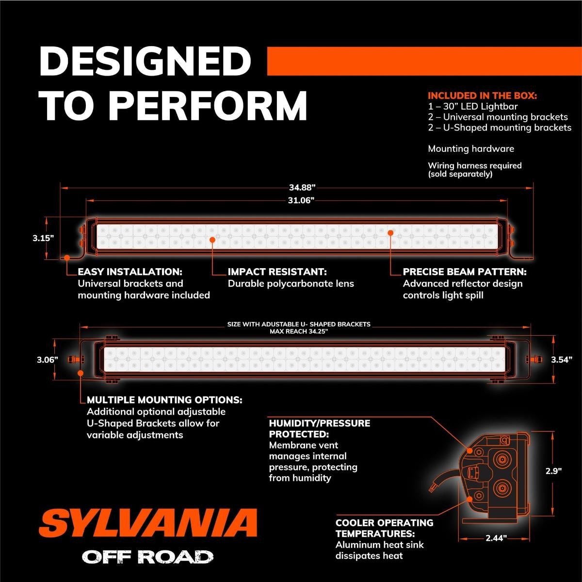 SYLVANIA – Ultra 30 Inch LED Light Bar – Lifetime Limited Warranty – Combo Light