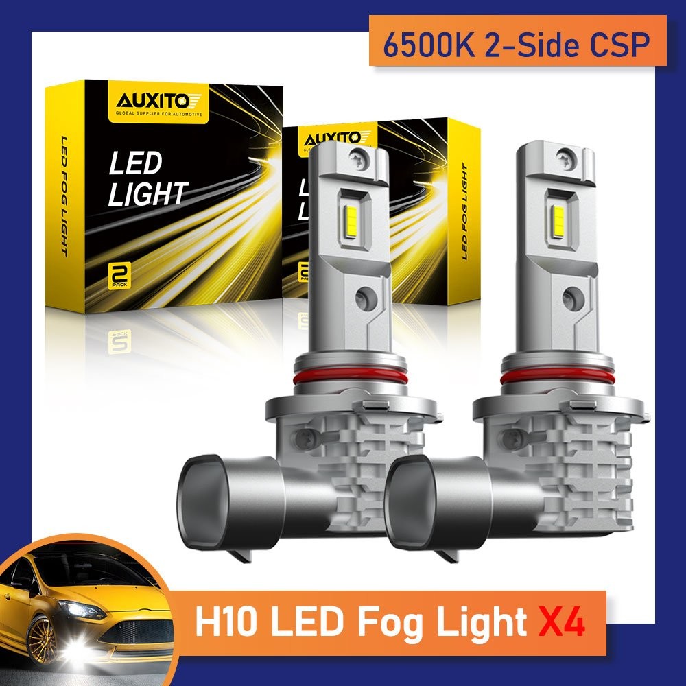 AUXITO CANBUS H10 9140 White 6500K LED Fog Light Daytime Running Light DRL 2/4PC